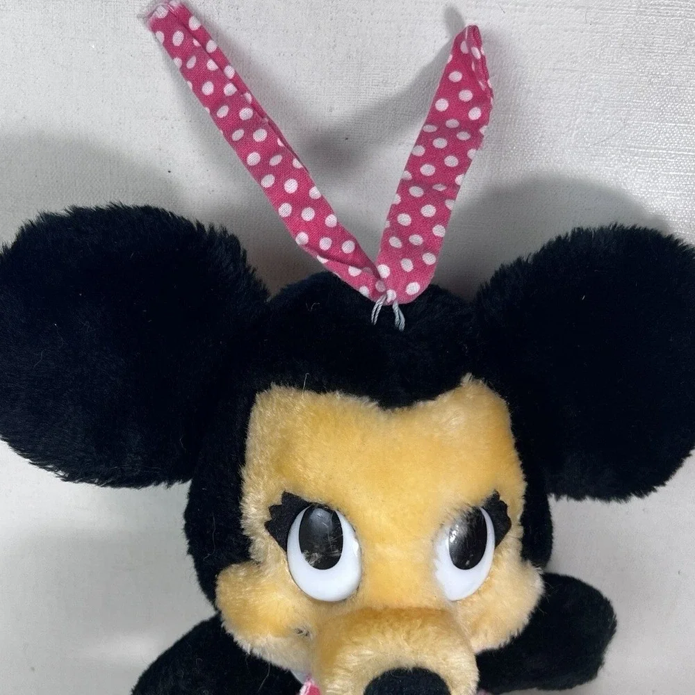 Vtg‎ Disney Minnie Mouse Plush Doll Stuffed Toy Walt Disney Korea eye wear